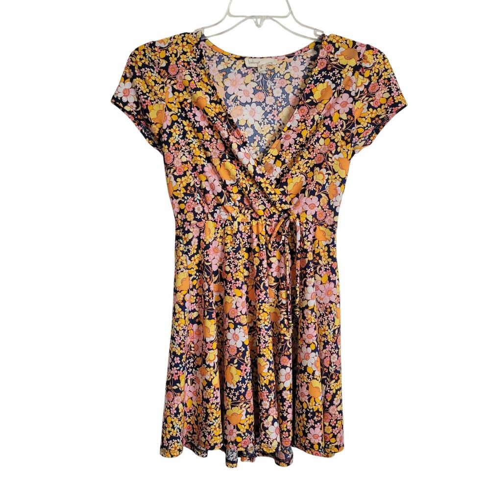 Retro 60s Style Bebop Dress Top‎ Size S Mini Flower Power Hippy Colorful Mod Y2K